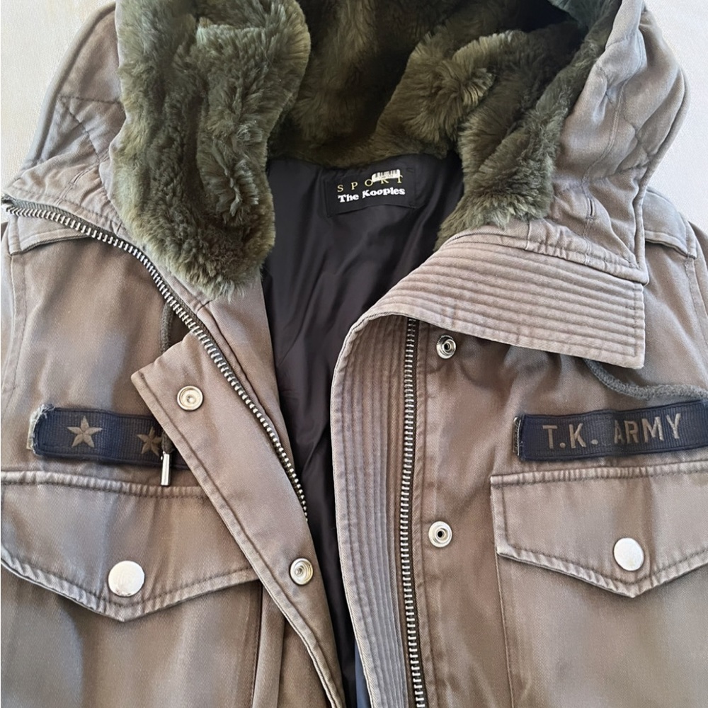 The Kooples army green utility bomber jacket - Picture 3 of 4